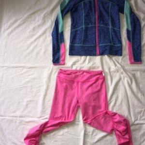 Zella Girls Workout Leggings and Jacket Set